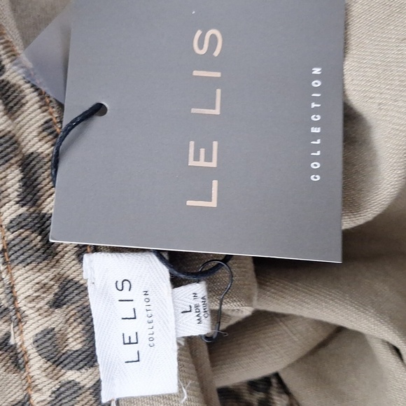 Le Lis NEW Taupe Brown Leopard Print Mobwife Streetwear W/Pockets Denim Romper L - Picture 12 of 15